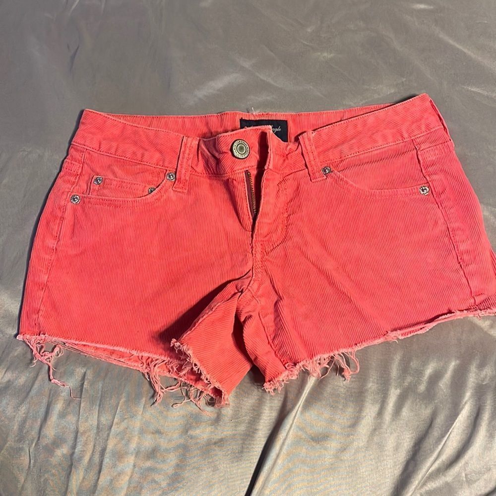AEO pink corduroy shorts